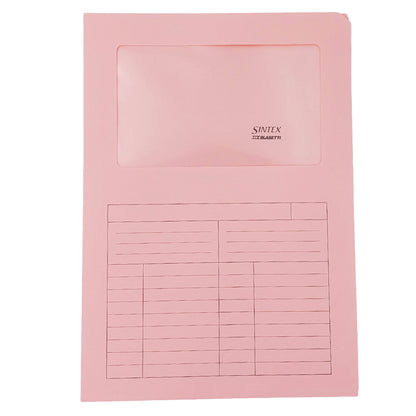 Cartellina a L con finestra Sintex - 120 gr - A4 - rosa - Blasetti - conf. 50 pezzi