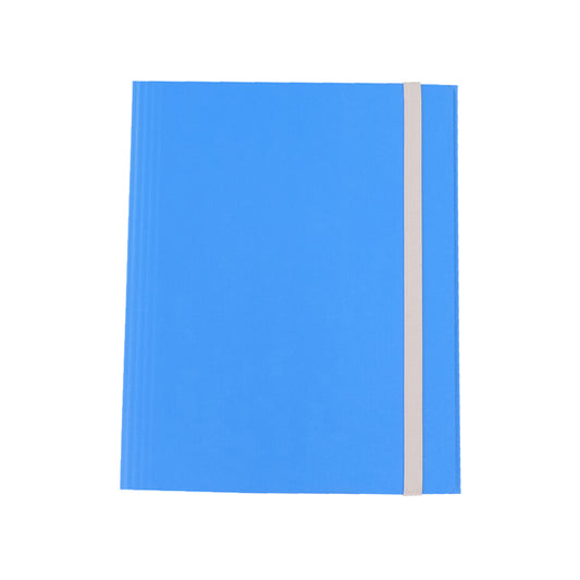 Cartella 3 lembi con elastico - A4 - dorso variabile - fibrone - blu - Cartotecnica del Garda