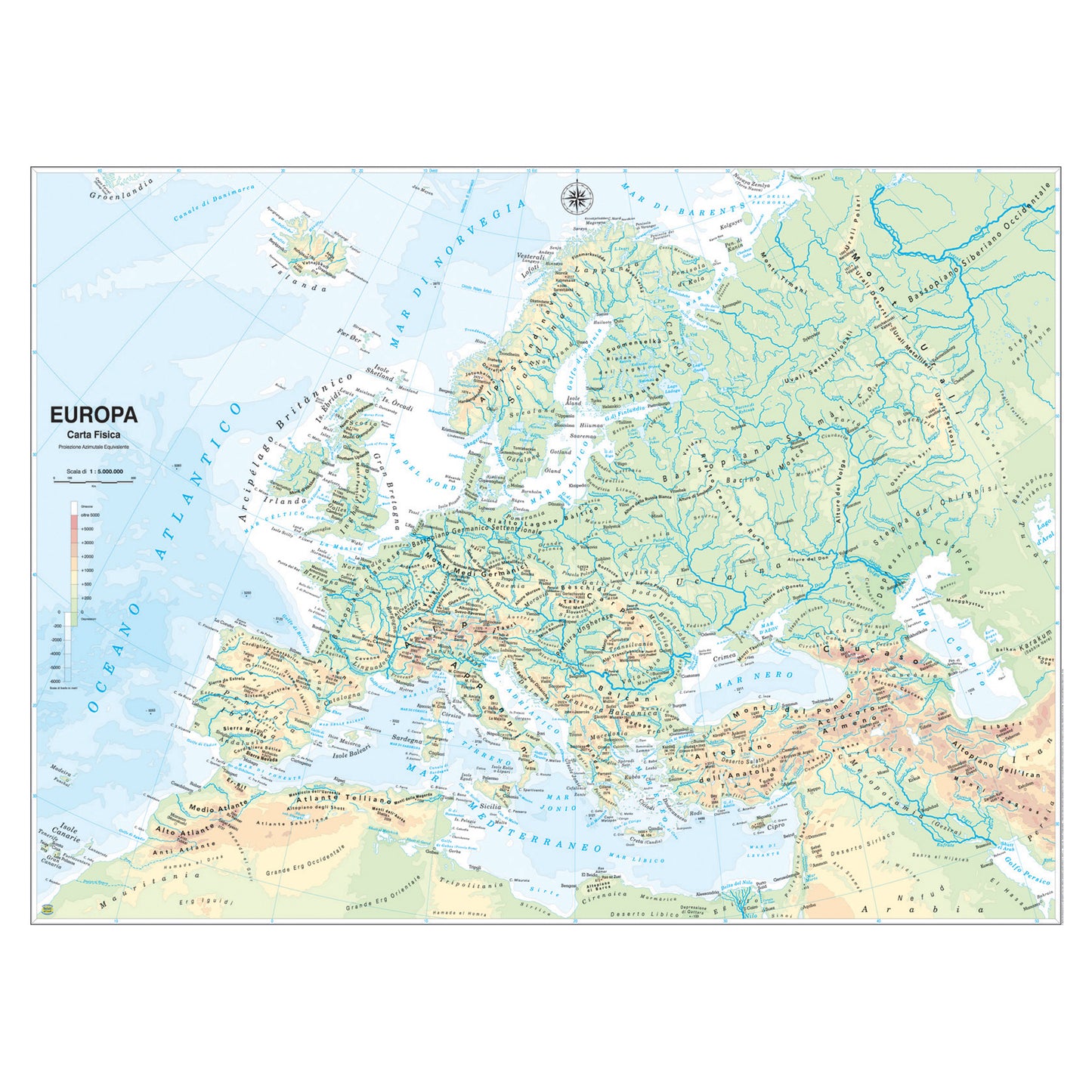 Carta geografica Europa - scolastica - murale - Belletti