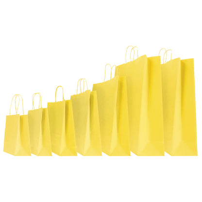 Shopper Twisted - maniglie cordino - 22 x 10 x 29 cm - carta kraft - giallo - Mainetti Bags - conf. 25 pezzi