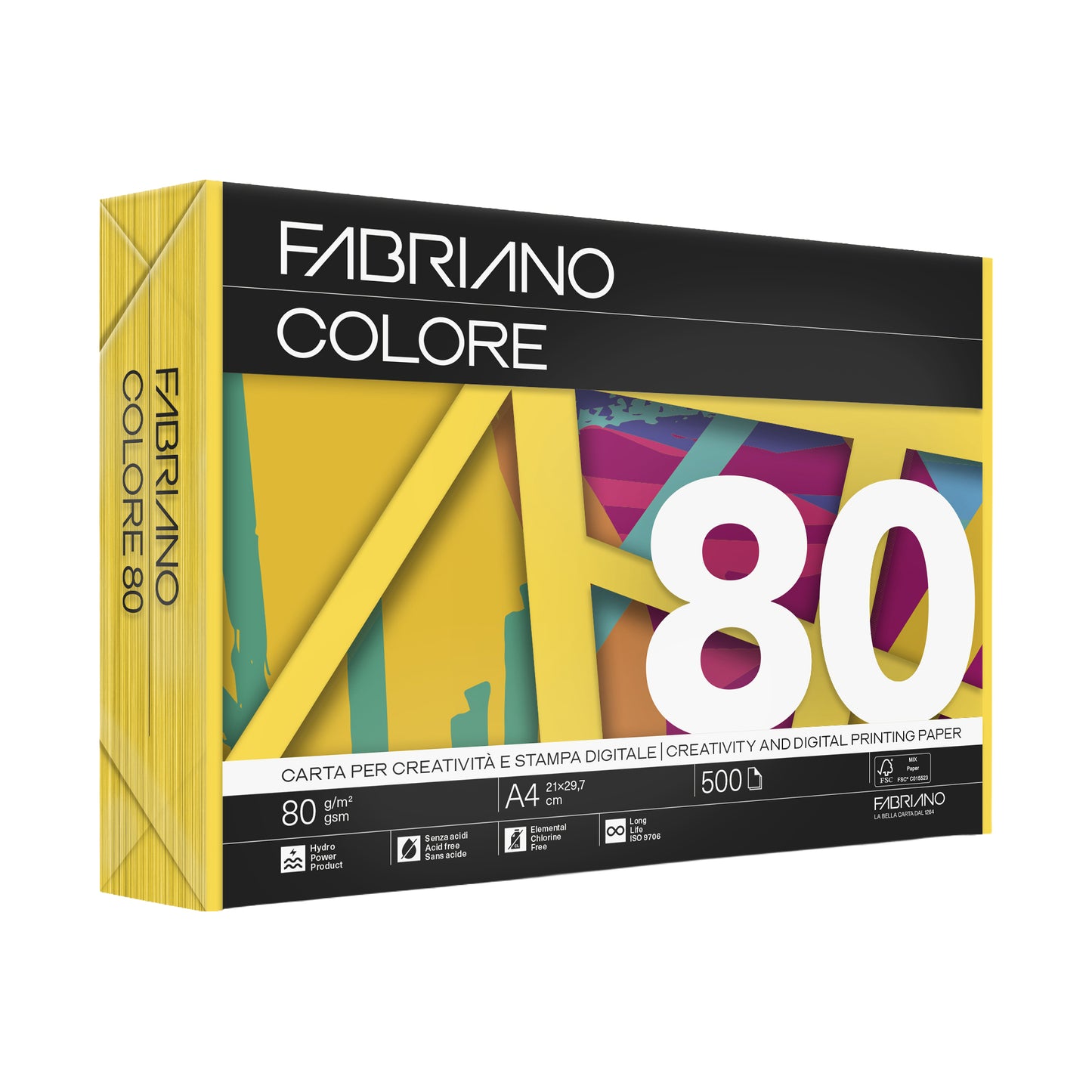 Carta Fabriano Colore - A4 - 80 gr - colori tenui cedro - Fabriano - conf. 500 fogli