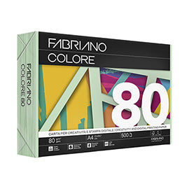 Carta Fabriano Colore - A4 - 80 gr - colori tenui acquamarina - Fabriano - conf. 500 fogli