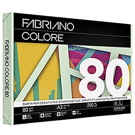 Carta Fabriano Colore - A3 - 80 gr - colori tenui verde chiaro - Fabriano - conf. 250 fogli