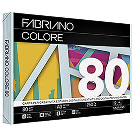 Carta Fabriano Colore - A3 - 80 gr - colori tenui celeste chiaro - Fabriano - conf. 250 fogli
