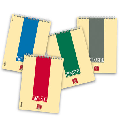 Blocco Pignastyl spiralato - A4 - 210 x 297mm - 80gr - 60 fogli - 1 rigo - Pigna