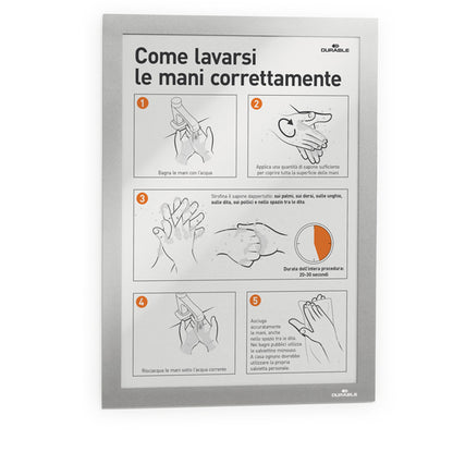 Cornice espositiva Duraframe - A4 - 21 x 29,7 cm - silver - Durable