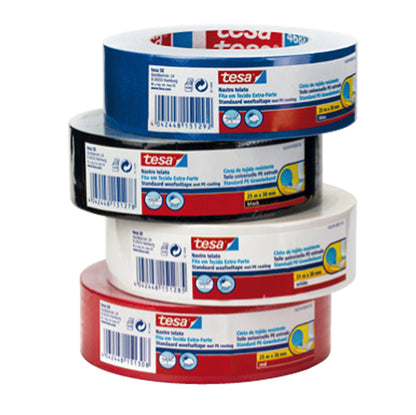 Nastro adesivo telato - 38 mm x 25 m - tela plastificata - bianco - Tesa
