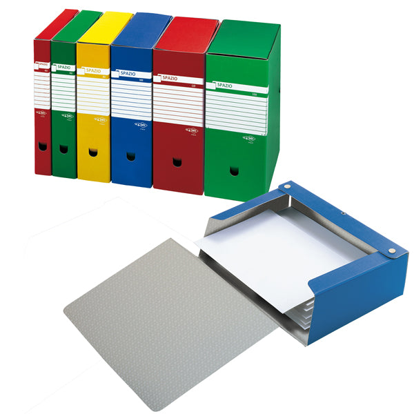 Scatola archivio Spazio - dorso 8 cm - 25 x 35 cm - giallo - Sei Rota