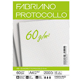 Foglio protocollo - A4 - 4 mm - 60 gr - Fabriano - conf. 200 pezzi