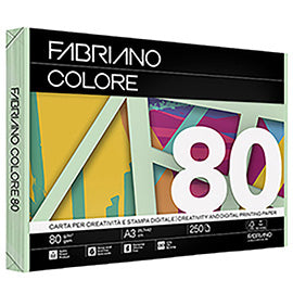 Carta Fabriano Colore - A3 - 80 gr - colori tenui acquamarina - Fabriano - conf. 250 fogli