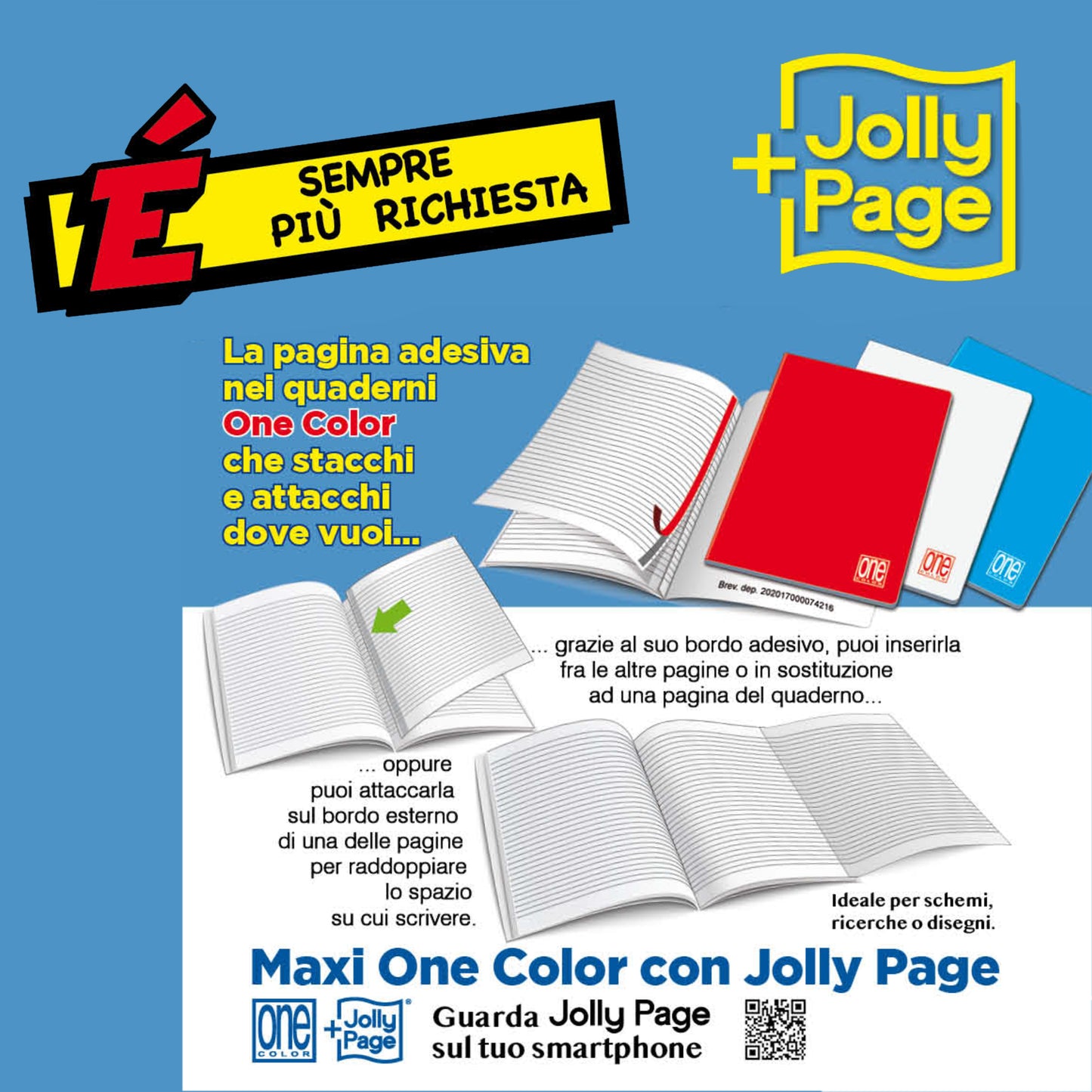 Quaderno One Color - A5 -  5 mm c/margine - 20+1 fogli - 80 gr - Blasetti