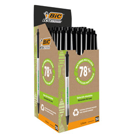 Penna a sfera a scatto ECOlutions - punta 1,0mm  - nero - punta 1,0mm - Bic - conf. 50 pezzi