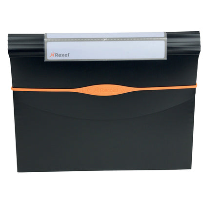 Portadocumenti a soffietto Optima - 13 tasche - 23 x 33 cm - PP- nero - Rexel