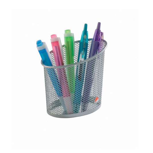 Portapenne Mesh - rete metallica - 10,5 x 7,3 x 10,3 cm - argento - Alba