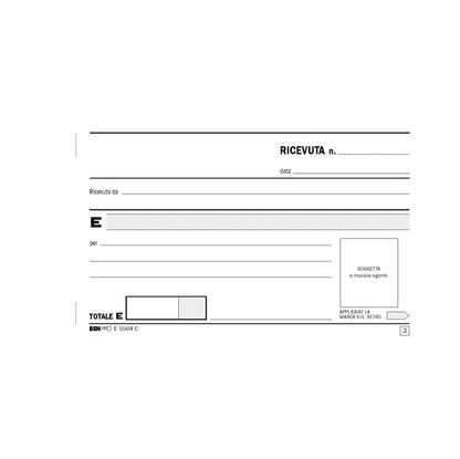 Blocco ricevute generiche - 33 fogli 3 copie autoricalcanti - 9,9 x 17cm - Edipro