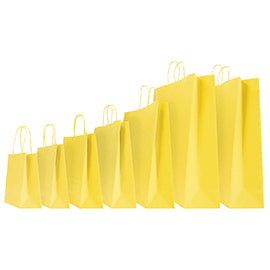 Shopper Twisted - maniglie cordino - 36 x 12 x 41 cm - carta kraft - giallo - Mainetti Bags - conf. 25 pezzi