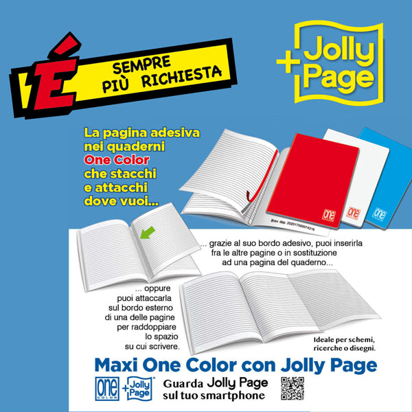 Maxiquaderno One Color - A4 - 1 rigo c/margine - 18+1 fogli - 100 gr - Blasetti