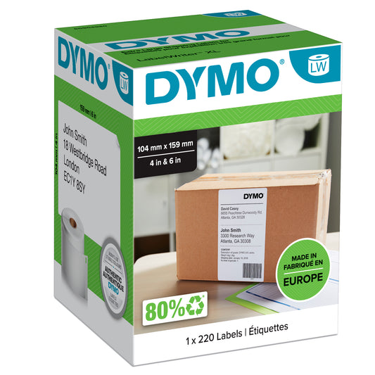 Rotolo 220 etichette LW S0904980 - 104 x 159 mm - carta - indirizzi XL - bianco - Dymo