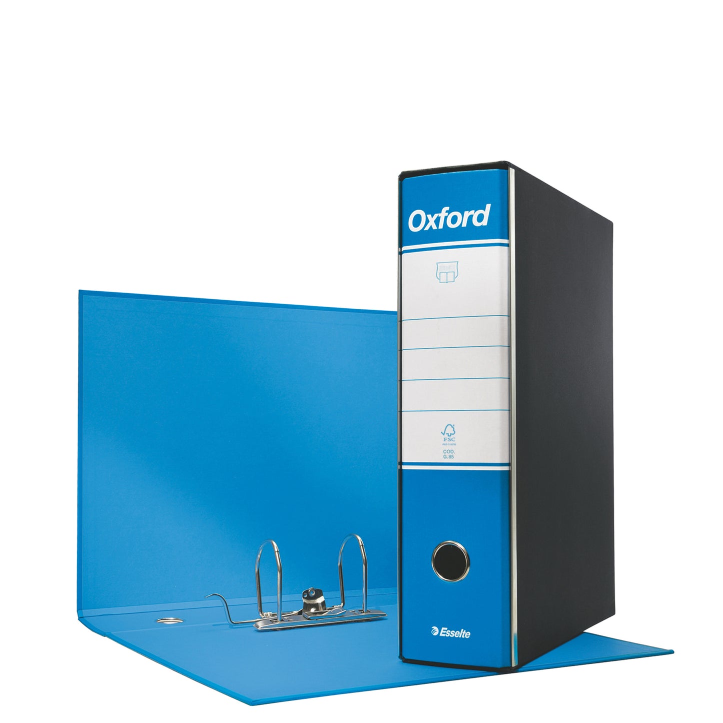 Registratore Oxford G83 - dorso 8 cm - commerciale 23 x 30 cm - azzurro - Esselte