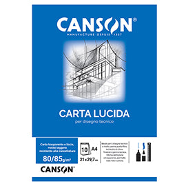 Blocco carta lucida - A4 - 10 fogli - 80gr - uso manuale - Canson
