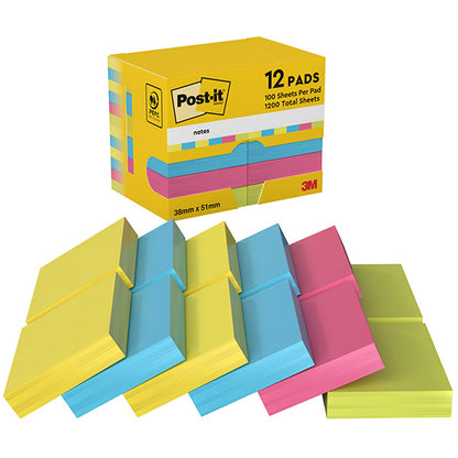 Blocco foglietti Colori Energy - 653-TFEN - 38 x 51 mm - 72 gr - colori assortiti - 100 fogli - Post-it