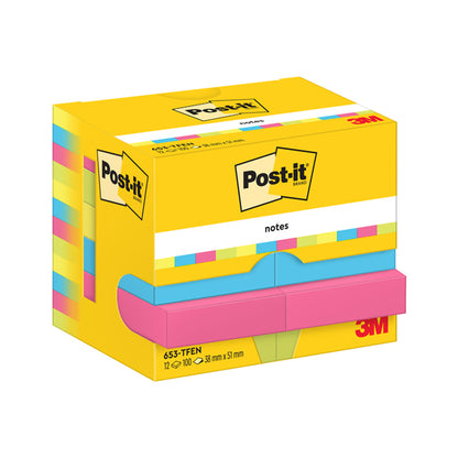 Blocco foglietti Colori Energy - 653-TFEN - 38 x 51 mm - 72 gr - colori assortiti - 100 fogli - Post-it