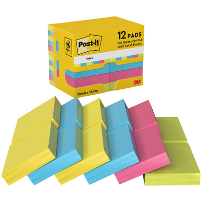 Blocco foglietti Colori Energy - 653-TFEN - 38 x 51 mm - 72 gr - colori assortiti - 100 fogli - Post-it