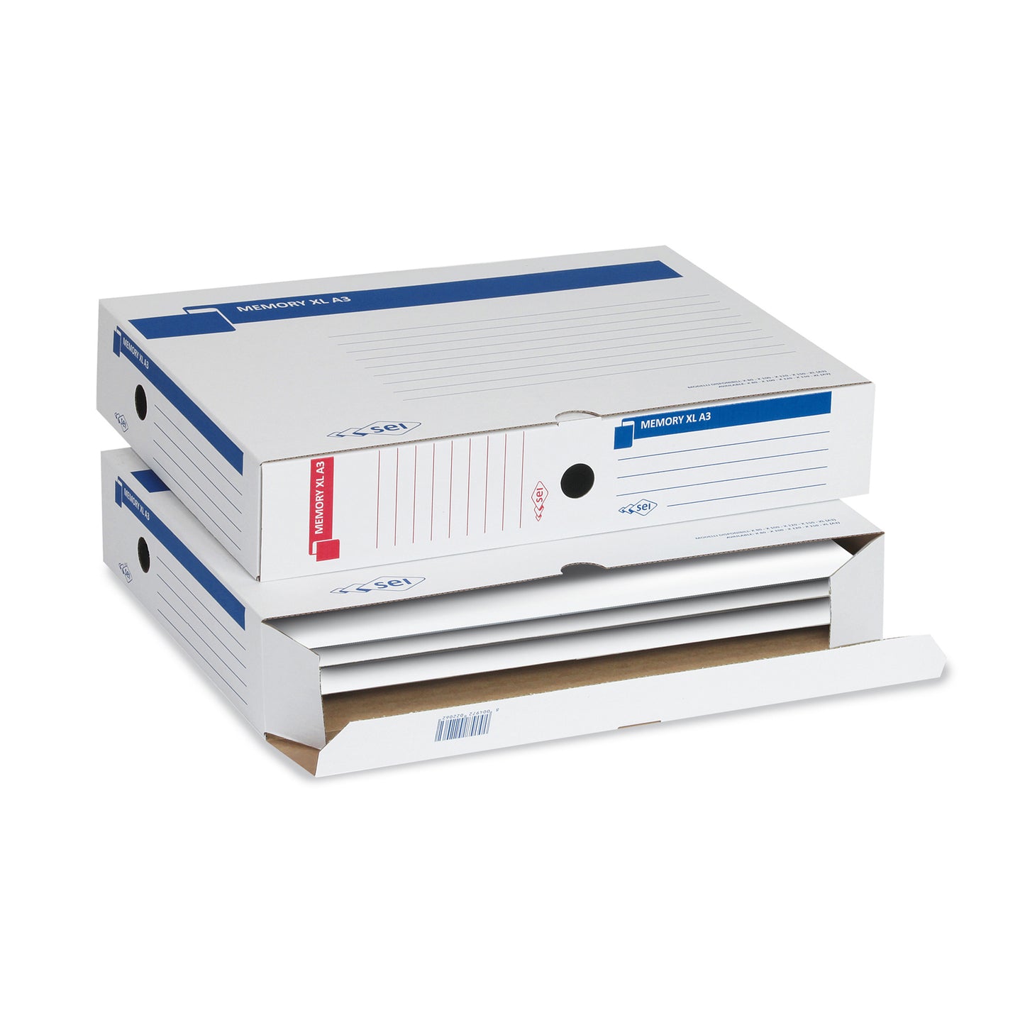 Scatola archivio Memory XL A3 - 30 x 42 cm - dorso 8 cm - bianco - Sei Rota