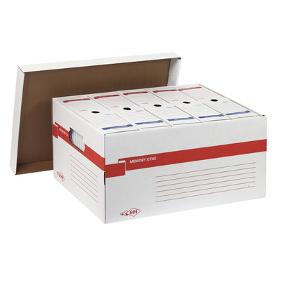 Scatola archivio Memory X File - con coperchio - dorso 27,5 cm - 37 x 27 x 52 cm - bianco - Sei Rota