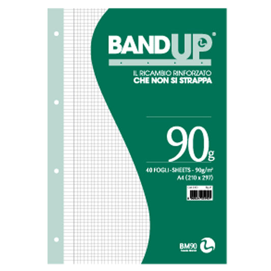 Ricambi BandUp forati rinforzati - A4 -  4mm c/margine - 90gr - BM - conf. 40 pezzi