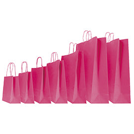 Shopper Twisted - maniglie cordino - 45 x 15 x 50 cm - carta kraft - magenta - Mainetti Bags - conf. 25 pezzi