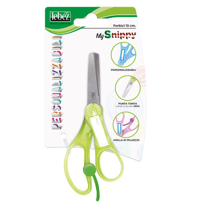 Forbice Snippy - personalizzabile - punta tonda - 13 cm - lama acciaio - colori assortiti - Lebez