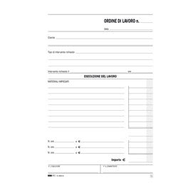Blocco ordine di lavoro - 50 fogli 2 copie ricalcanti - 23 x 15cm - Edipro