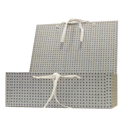 Scatola archivio in legno - con fettuccia - 38 x 27 cm - dorso 12 cm - grigio - Brefiocart