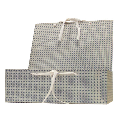 Scatola archivio in legno - con fettuccia - 38 x 27 cm - dorso 12 cm - grigio - Brefiocart