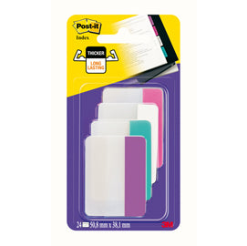 Segnapagina Post it® Index Strong - 686-PWAV - per archivio - 50,8 x 38,1 mm - rosa/bianco/turchese/viola - Post it® - conf. 24 pz