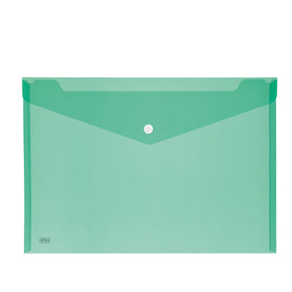 Busta con bottone - 33,5 x 23,5 cm - PP - colori assortiti - Lebez - conf. 5 pezzi
