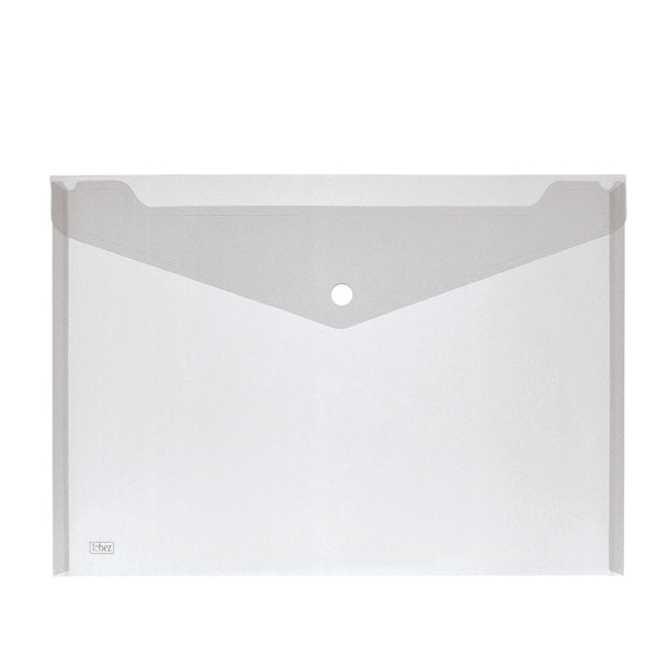 Busta con bottone - 33,5 x 23,5 cm - PP - colori assortiti - Lebez - conf. 5 pezzi