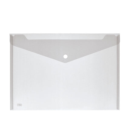 Busta con bottone - 33,5 x 23,5 cm - PP - colori assortiti - Lebez - conf. 5 pezzi