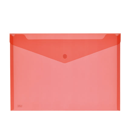 Busta con bottone - 33,5 x 23,5 cm - PP - colori assortiti - Lebez - conf. 5 pezzi