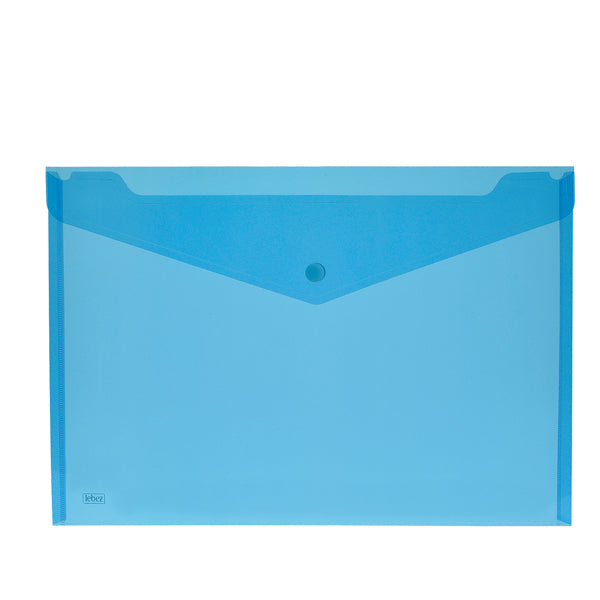 Busta con bottone - 33,5 x 23,5 cm - PP - colori assortiti - Lebez - conf. 5 pezzi
