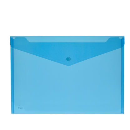 Busta con bottone - 33,5 x 23,5 cm - PP - colori assortiti - Lebez - conf. 5 pezzi