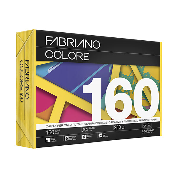 Carta Fabriano Colore - A4 - 160 gr - colori tenui cedro - Fabriano - conf. 250 fogli