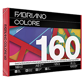 Carta Fabriano Colore - A3 - 160 gr - colori forti rosso - Fabriano - conf. 125 fogli