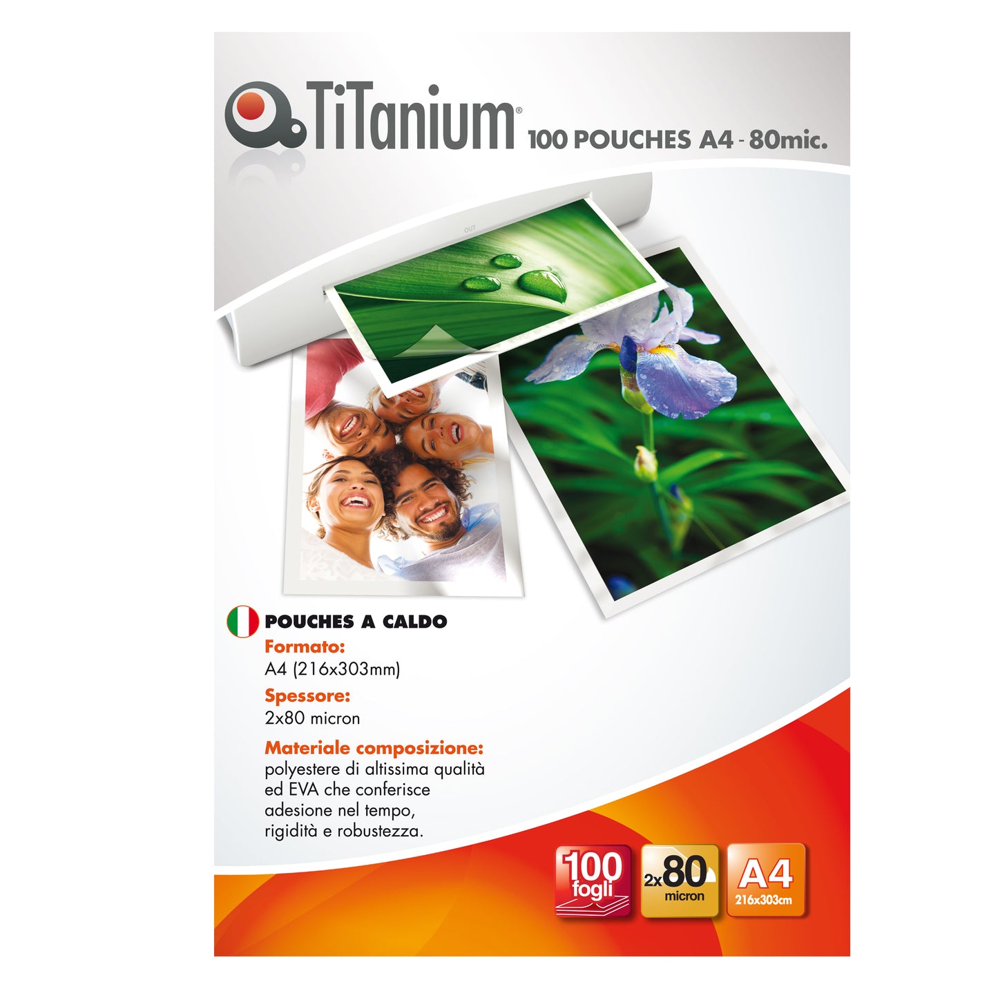 Pouches - A4 - 216x303 mm - 2x80 micron - Titanium - conf. 100 pezzi