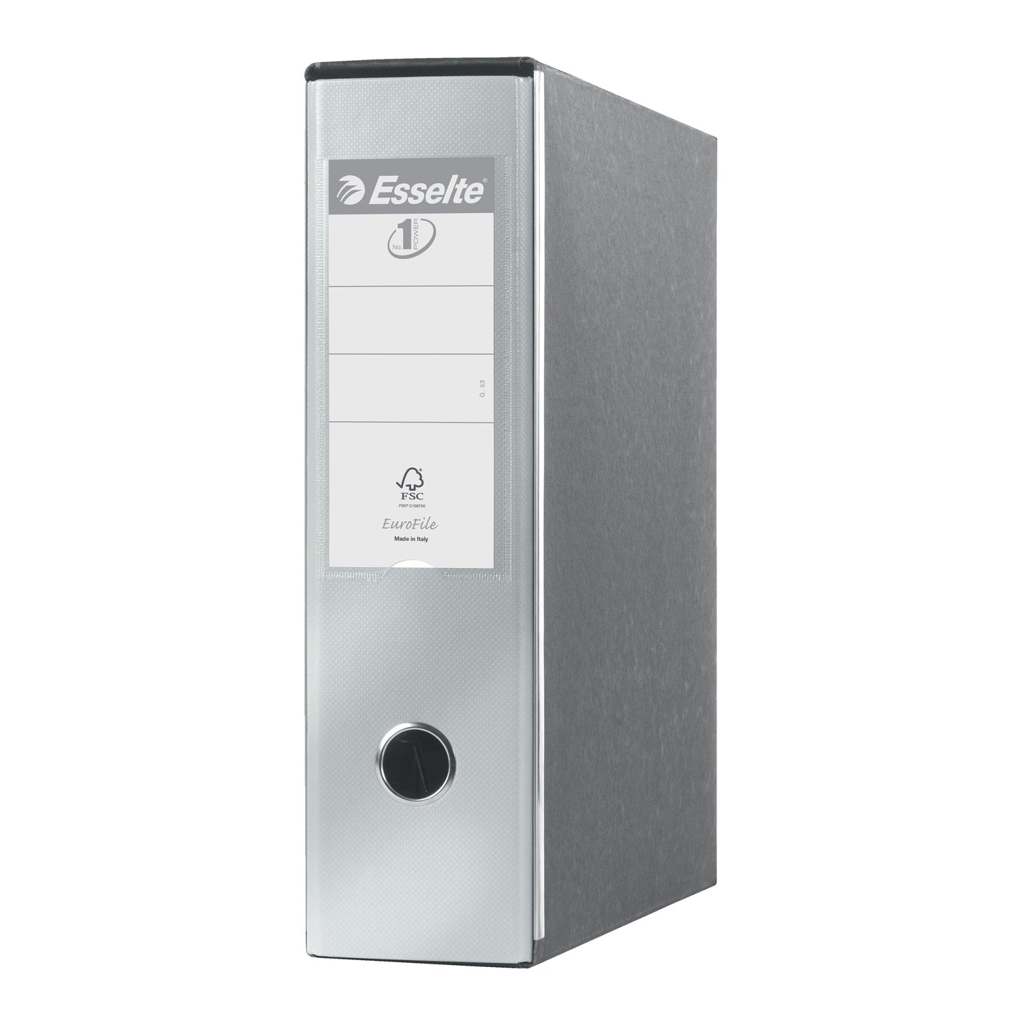 Registratore Eurofile G53 - dorso 8 cm - commerciale 23 x 30 cm - grigio metallizzato - Esselte