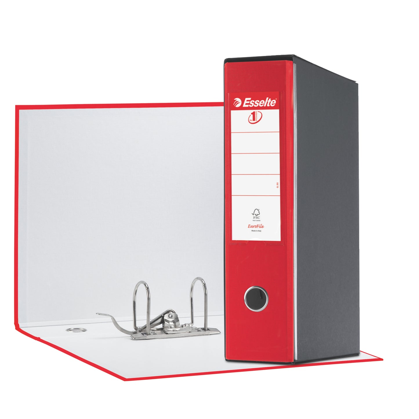 Registratore Eurofile G55 - dorso 8 cm - protocollo 23 x 33 cm - rosso vivida - Esselte