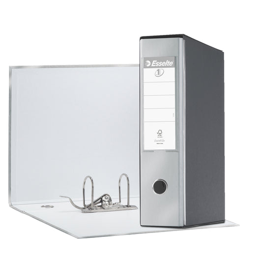 Registratore Eurofile G55 - dorso 8 cm - protocollo 23 x 33 cm - grigio metallizzato - Esselte
