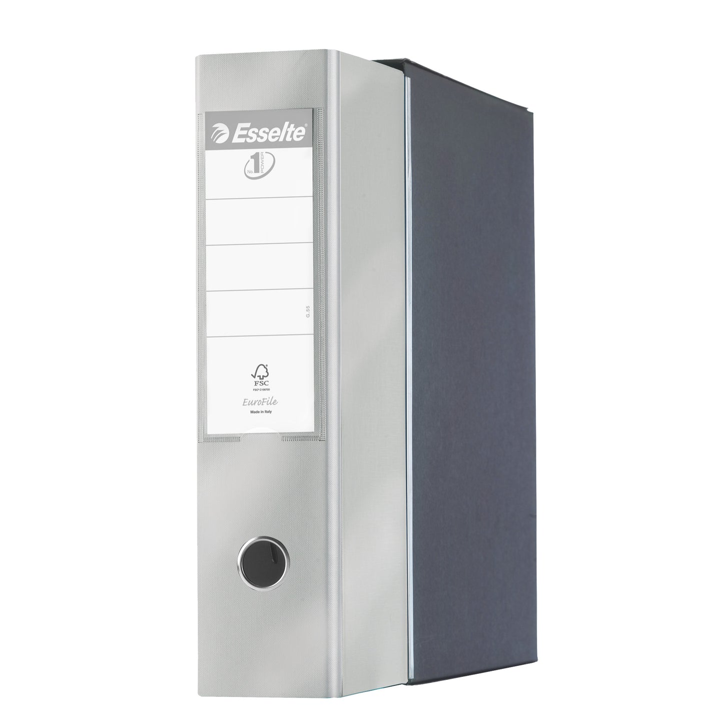 Registratore Eurofile G55 - dorso 8 cm - protocollo 23 x 33 cm - grigio metallizzato - Esselte