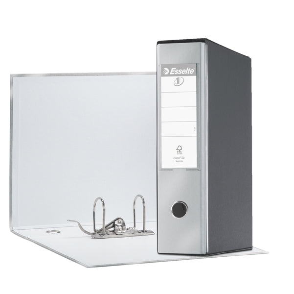 Registratore Eurofile G55 - dorso 8 cm - protocollo 23 x 33 cm - grigio metallizzato - Esselte